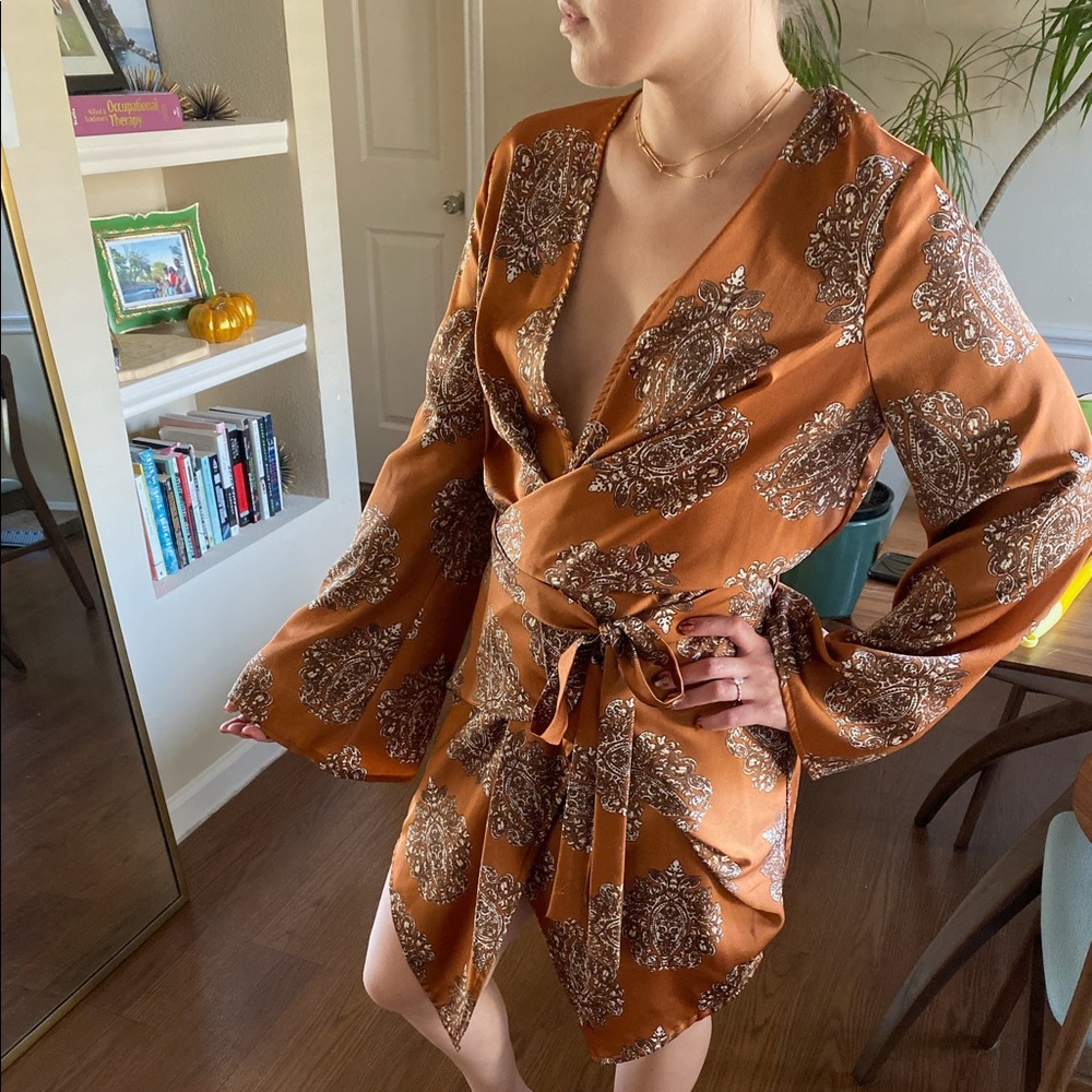Silky wrap dress